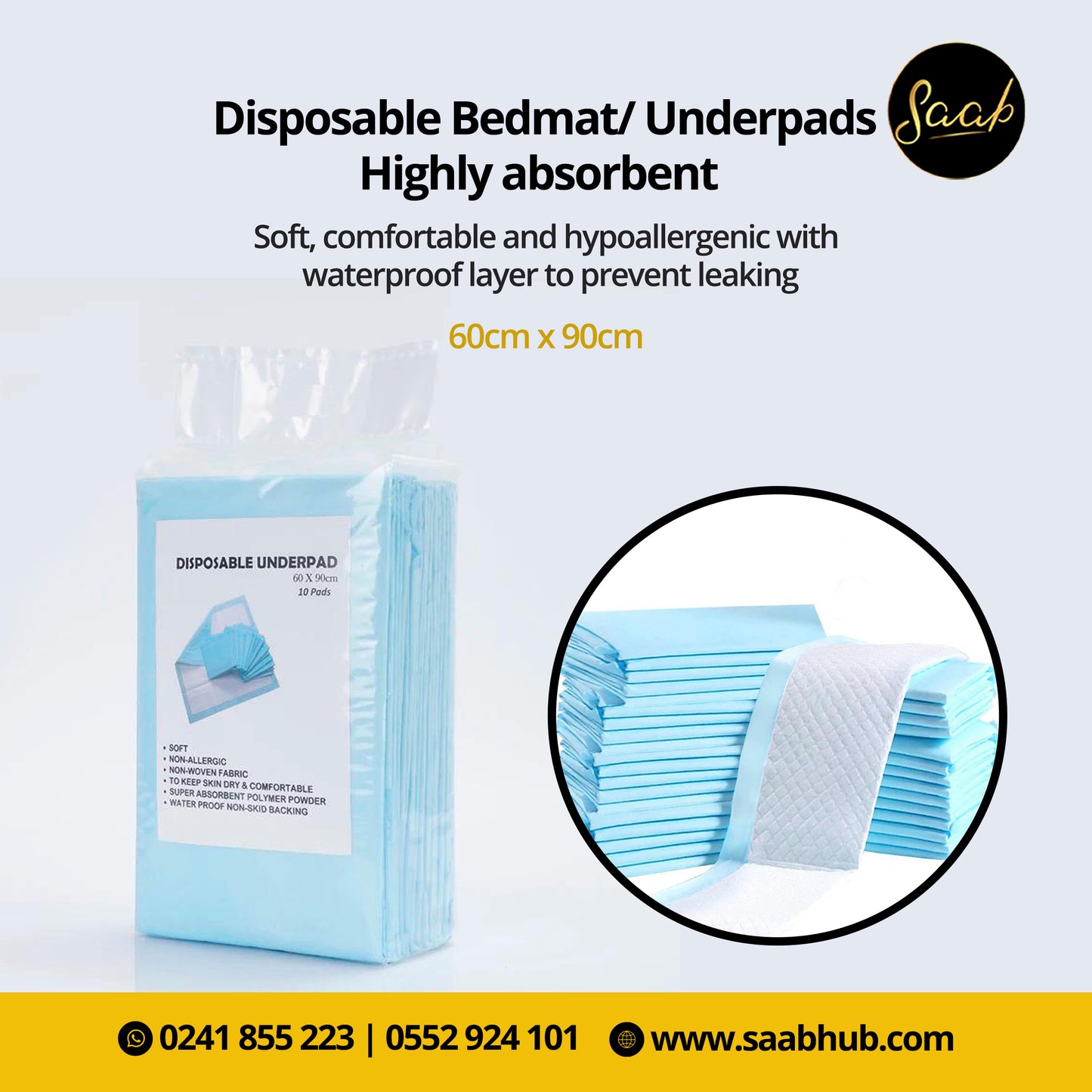 Disposable Bedmats (60cm x 90 cm)