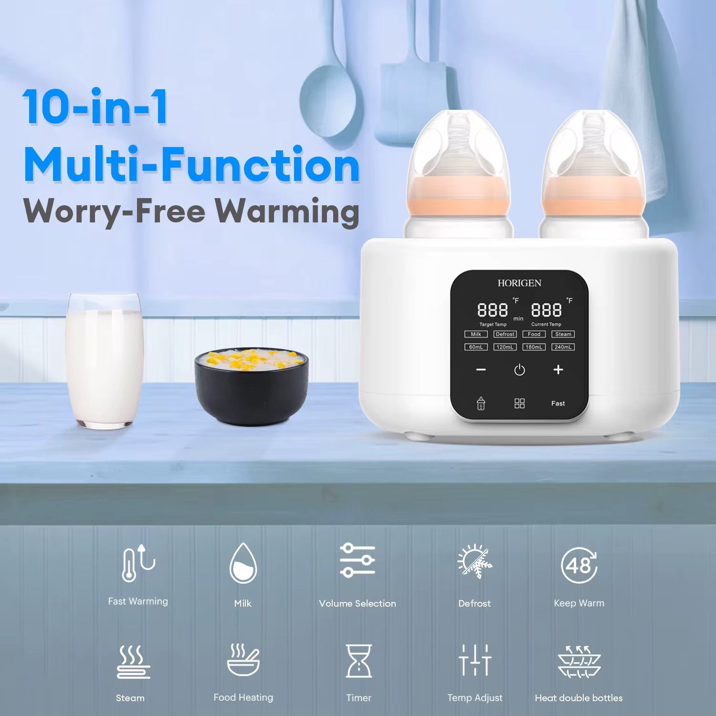 10-in-1 LED Milk Warmer/Sterilizer